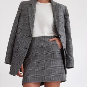 Everlane Wool Mini Skirt in Glen Plaid